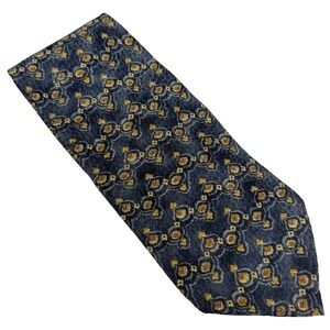 GUESS American Classics Men's Silk Tie Blue Geometric Pattern